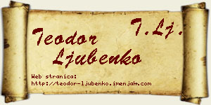Teodor Ljubenko vizit kartica